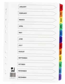 Image of Q-Connect Multi-Punched January-December Reinforced Multi-Colour A4