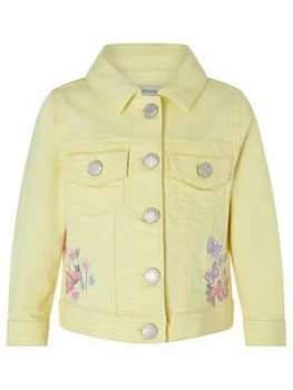 image of Monsoon Baby Girls Yuki Denim Jacket - Yellow