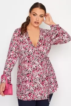 Image of Long Flute Sleeve Wrap Top