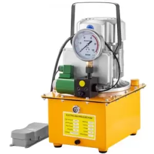 Image of VEVOR 10152 PSI Hydraulic Electric Pump 750W Single Acting 220V Solenoid Pedal 7L Hydraulic Power Pack Cylinder