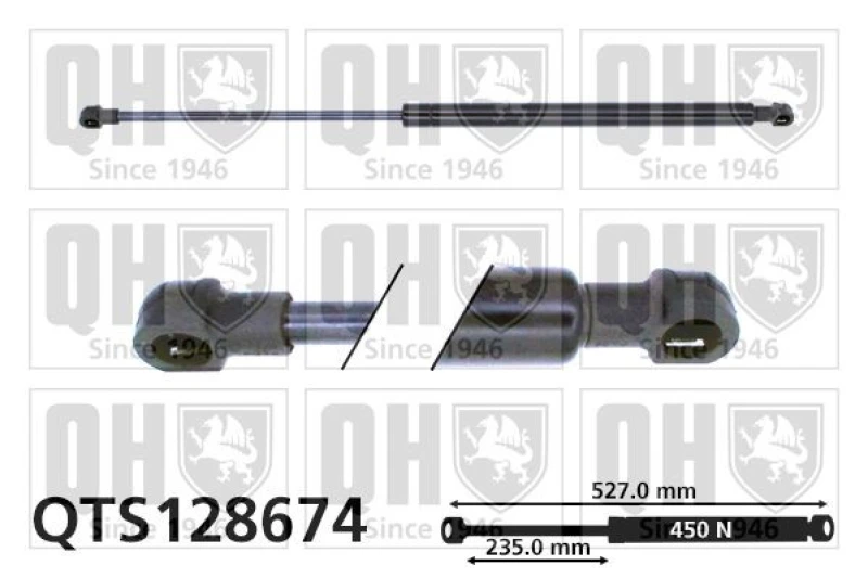 Image of QUINTON HAZELL Tailgate strut QUINTON HAZELL QTS128674