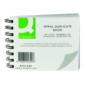 Image of Q-Connect Feint Ruled Wirebound Duplicate Book 102x127mm KF01340