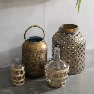 Image of Gallery Interiors Agrippa Leafy Lantern Bronze