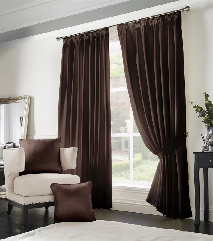 Image of Alan Symonds Madison Taped Top Lined Curtains - Pair Pencil Pleat Curtains 117x137cm Green 83358512001