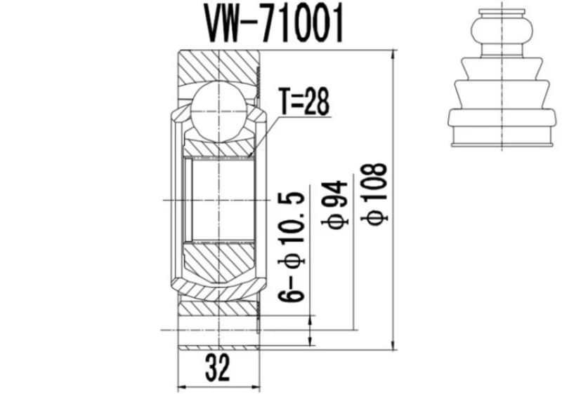Image of PROCARO 77-VW-900 CV Joint Joint Kit,drive shaft (5)