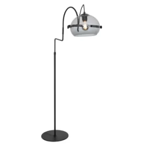 Holgarson Floor Lamp Black Matt, Transparent Grey Plexi