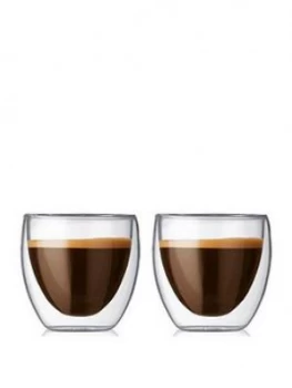Image of Bodum Transparent Set Of 2 Pavina Double Walled Extra Small Thermo Glasses, 80Ml