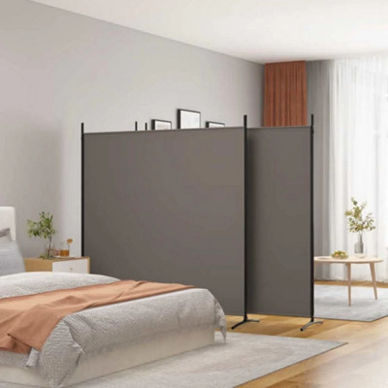 Image of Vidaxl 4-panel Room Divider Anthracite 698X180 Cm Fabric 350284