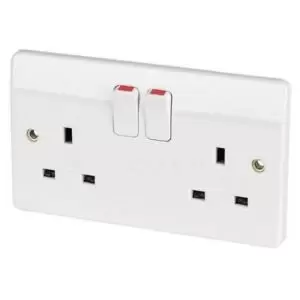 Image of Honeywell K2747Whi Socket Outlet, 2 Gang, 13A
