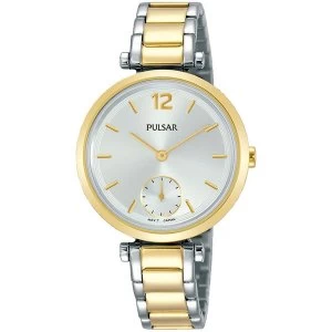 image of Pulsar PN4064X1 Ladies Two Tone Dress Bracelet Silver Dial With Sub Dial 50M Watch