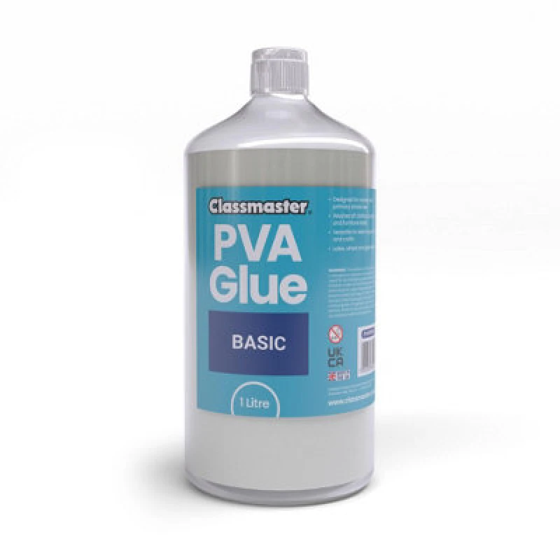 Image of Classmaster Blue Label PVA Glue Washable 1 Litre PVA1000BU