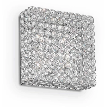 Image of Ideal Lux Admiral - 4 Light Small Square Ceiling Flush Light Chrome, G9