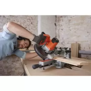 image of BLACK+DECKER 216MM 1600W Corded Sliding Compound Mitre Saw (BES700-GB)