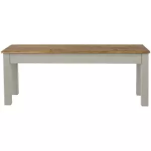 Image of Dining Bench Grey Large Kitchen Home Furniture Pine Solid Wooden Seating