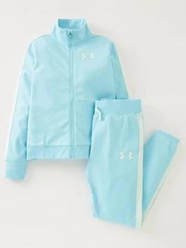 Image of Boys, Under Armour Em Knit Tracksuit - Blue/Green, Blue/Green, Size XL=13-15 Years