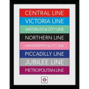 image of Transport For London Lines 12" x 16" Framed Collector Print