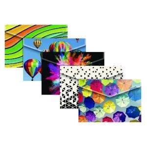 Image of A4 Plus Fashion Press Stud Wallets In Assorted Colours Pack of 25
