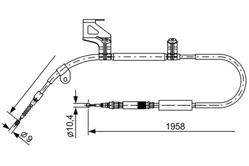 Image of Bosch 1 987 477 603 Brake Cable 1958mm Cable,parking brake (124)