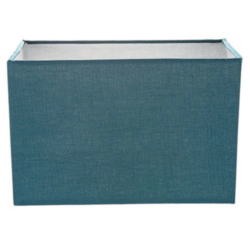 Image of Happy Homewares Contemporary And Stylish Vivid Teal Linen Fabric Rectangular Lamp Shade