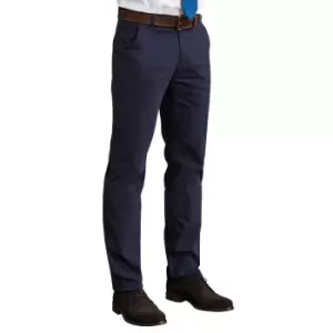 image of Brook Taverner Mens Miami Slim Fit Chino Trousers (32L) (Navy)