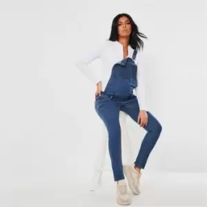 Missguided Maternity Denim Dunagree - Blue