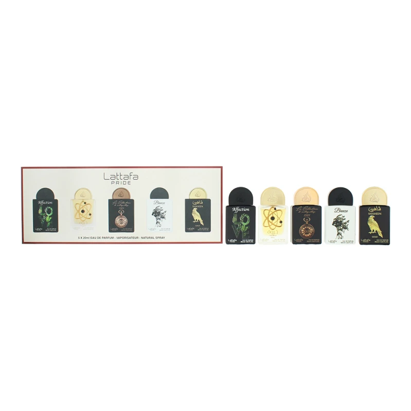 Image of Lattafa Pride 5 Piece Gift Set: Affection Eau de Parfum 20ml - Eau de Parfum 20ml - Eau de Parfum 20ml - Eau de Parfum 20ml - Eau de Parfum 20ml