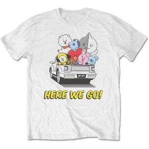 Image of BT21 - Here We Go Unisex Large T-Shirt - White