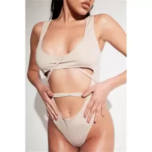 image of I Saw It First Brown Strappy Swimsuit - Brown