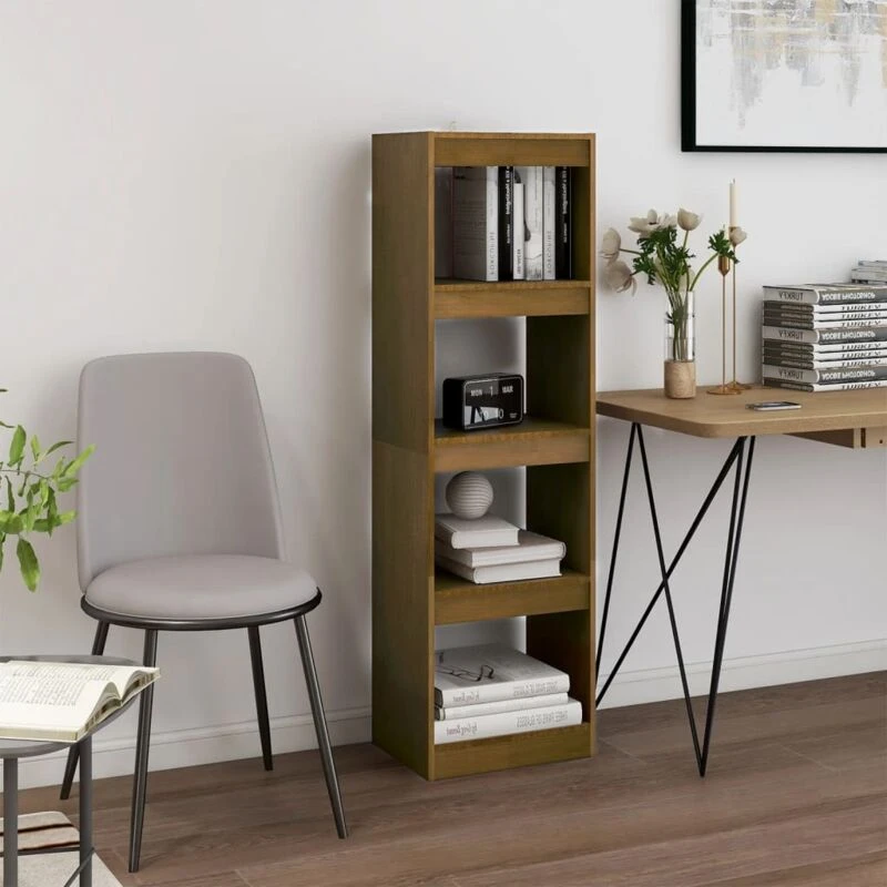 Image of VIDAXL Book Cabinet Room Divider Honey Brown 40x30x135.5cm Pinewood Vidaxl 8720286608463