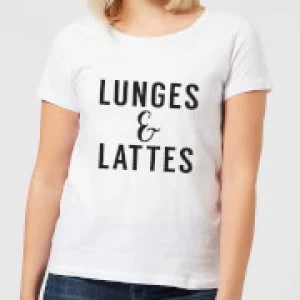 Image of Lunges and Lattes Womens T-Shirt - White - 3XL