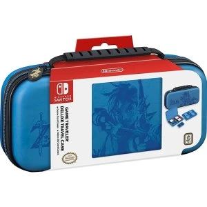 Image of Nintendo Switch Officially Licensed Zelda Breath of the Wild Link Blue Deluxe Travel Case