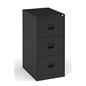 Image of Dams International Filing Cabinet with 3 Lockable Drawers DCF3K 470 x 622 x 1016mm Black