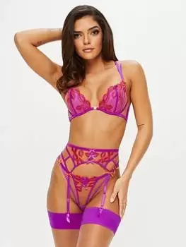 Image of Ann Summers Bras Kiss Me Quick Padded Plunge - Bright Purple, Bright Purple, Size 32B, Women