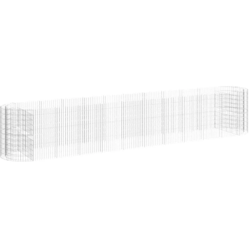 Image of vidaXL Gabion Raised Bed Galvanised Iron 600x100x100 cm, Silver 152049