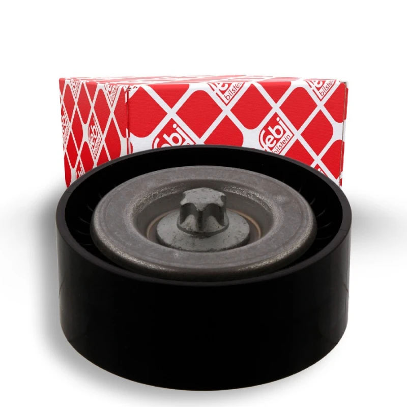 Image of FEBI BILSTEIN 37702 Idler Pulley with screw Plastic Deflection/Guide Pulley,v-ribbed belt (312)