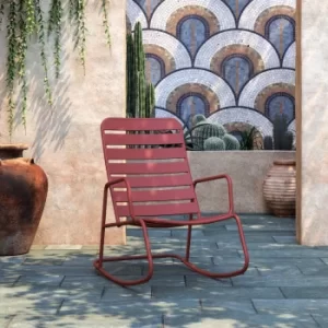 Image of Roberta Mid Century Rocker 3 Piece Set, red