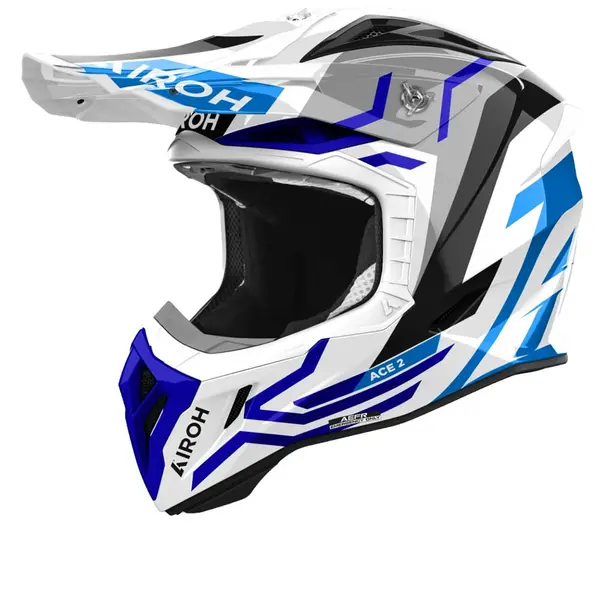 Image of Airoh Aviator Ace 2 Ground Blue Gloss Offroad Helmet Size XL