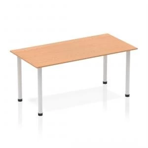 image of Trexus Straight Table Post Leg Silver 1400 Oak Ref BF00179