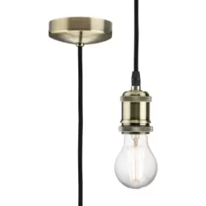 Image of Knightsbridge - 1.8m E27 Vintage Pendant Set - Antique Brass 230V IP20 80W