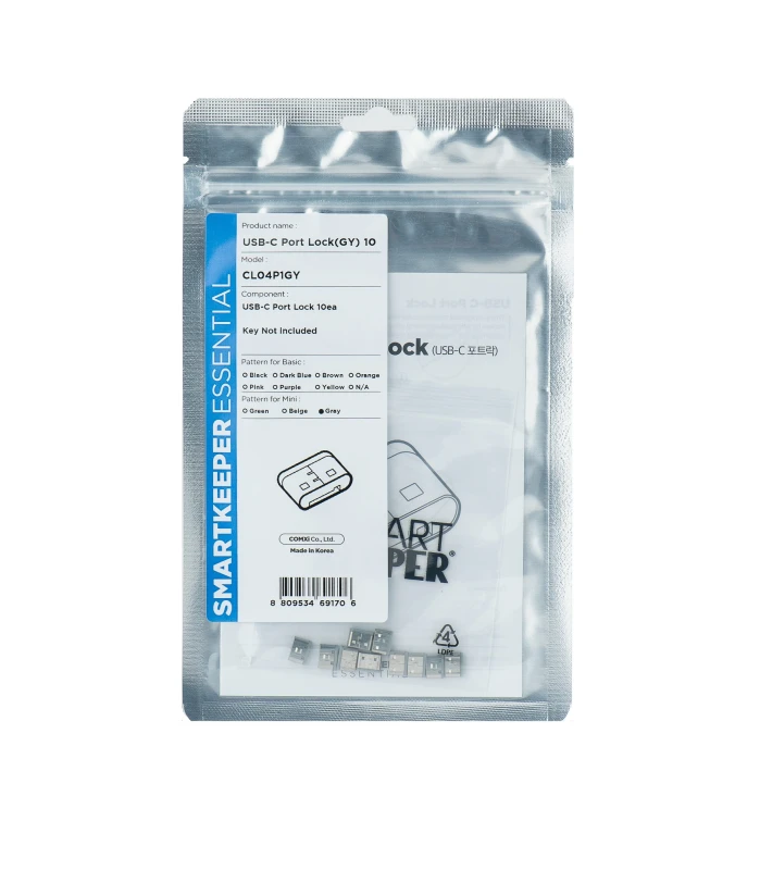 Image of Smartkeeper CL04P1GY port blocker USB Type-C Grey Plastic 10 pc(s)