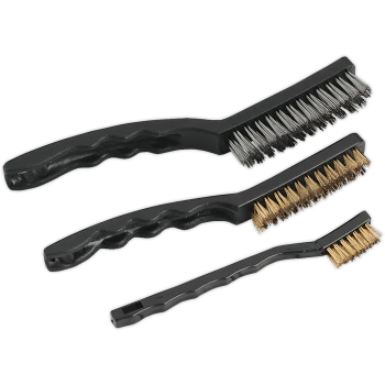 image of Sealey 3 Piece Auto Engineers Wire Hand Brush Set