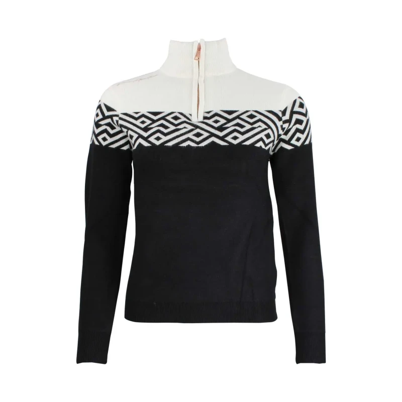 Image of Womens 1/2 zip roll neck jumper Peak Mountain Noir Female M