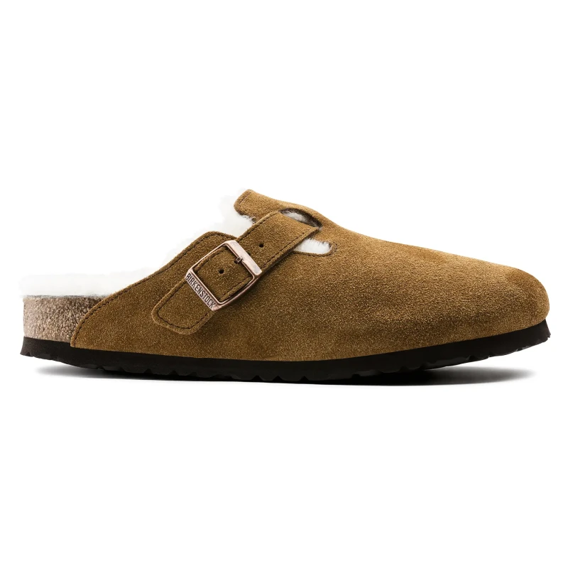 Image of Birkenstock Clogs Birkenstock Boston Suede Leather Gris Unisex 43 Etroit