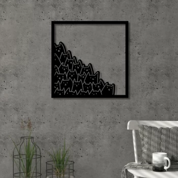 Image of Meow Black Decorative Metal Wall Accessory