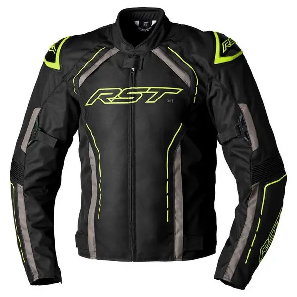 Image of RST S-1 CE Textile Jacket Men Black Gray Fluo Yellow Size 50