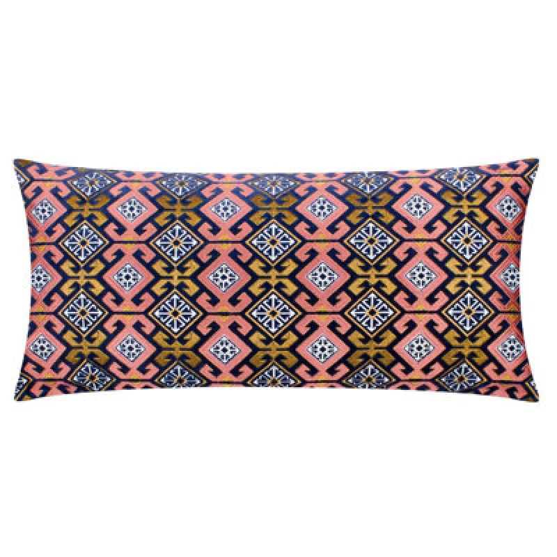 Image of Paoletti Paoletti Laurel Floral Embroidered Cushion in Blue Blue One Size Unisex 5025532864611