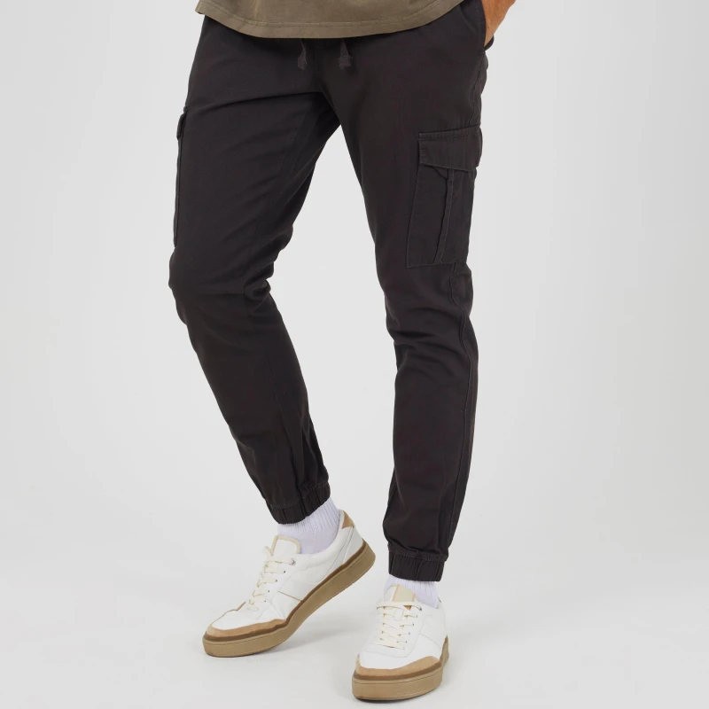 Image of Brave Soul Mens Twill Cuffed Trousers Dark Grey male 30W R
