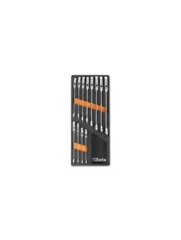 Image of Beta Tools M46 12pc Swivel Ratchet Combination Spanner Set Tray for Roller Cab