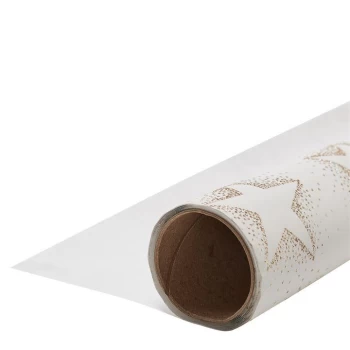 image of The Unique Paper Company Golden Stars Xmas Wrap 2m - Dotty Star