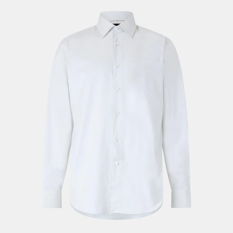 Image of Boss Mens Josh Oxford Long Sleeve Shirt Open Green male 15 inch